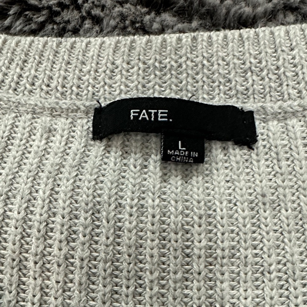 Fate Light Gray Women's Crew Neck Sweater - Picture 4 of 9
